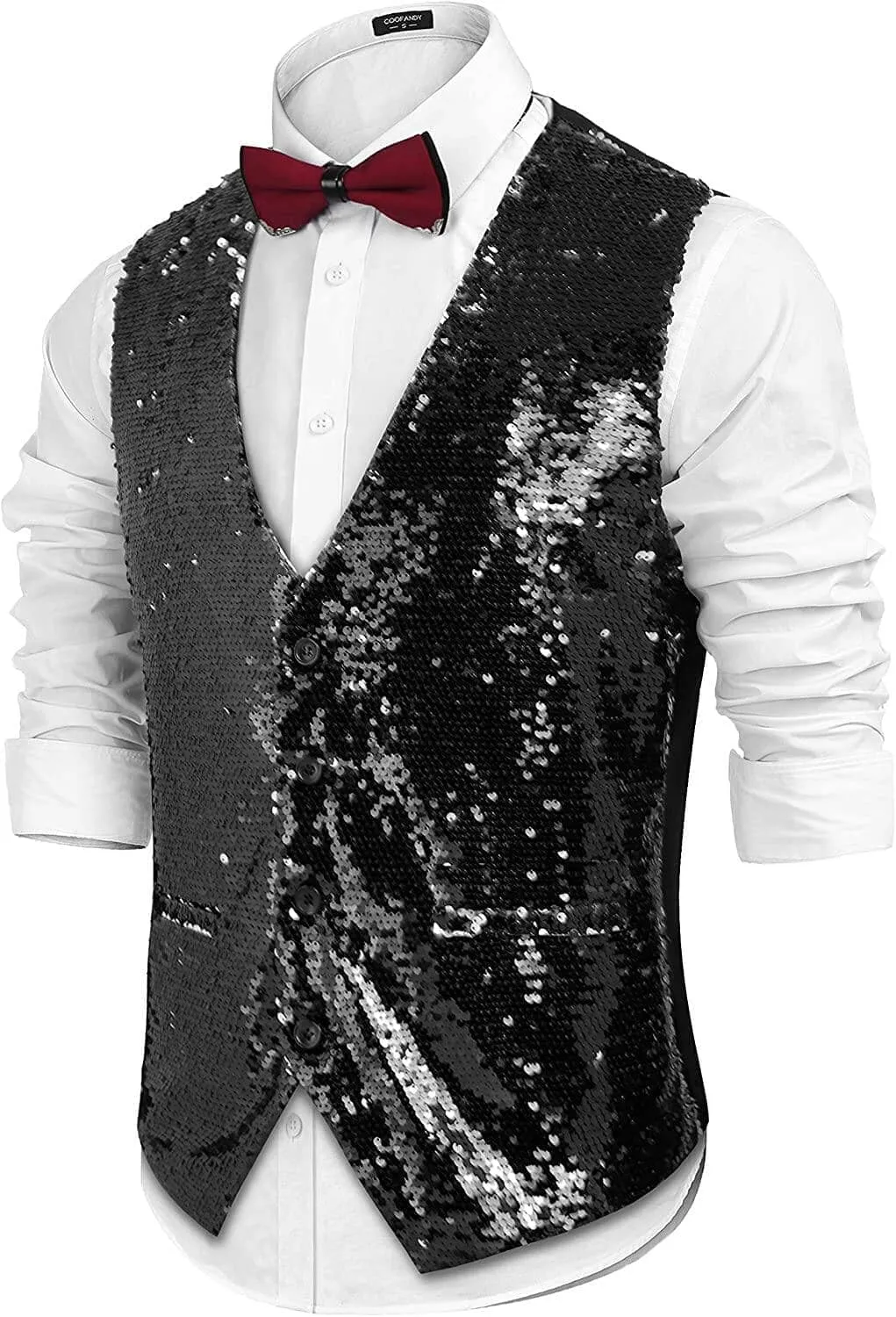 Slim Fit Sequins Vest (US Only)
