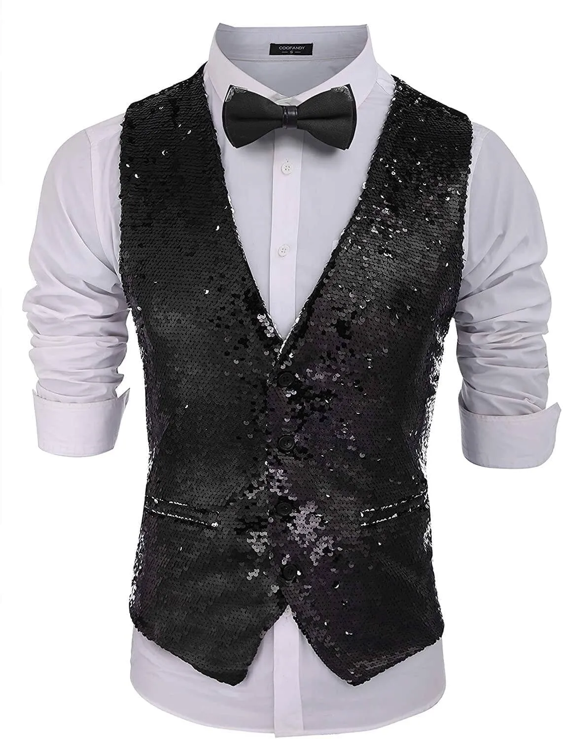 Slim Fit Sequins Vest (US Only)