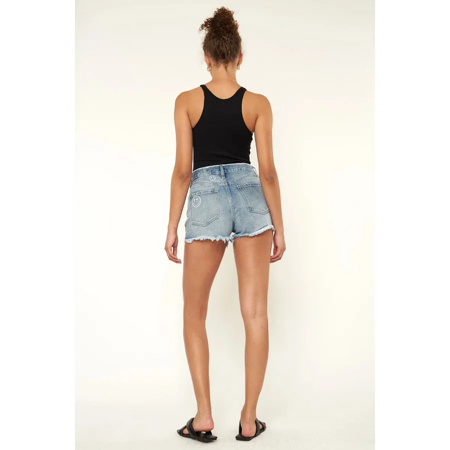 Smiley • High Rise Denim Shorts • Medium
