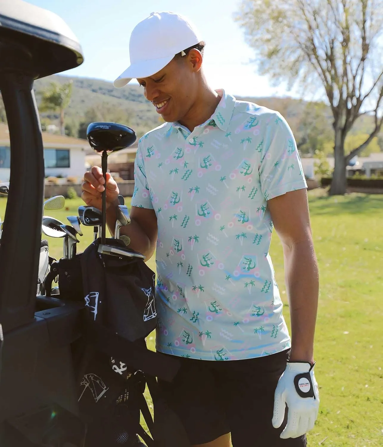 Tipsy Elves Golf Shirts for Men - Performance Athletic Fit Men's Golf Polo Shirts for Men w/Moisture Wicking Stretch Fabric