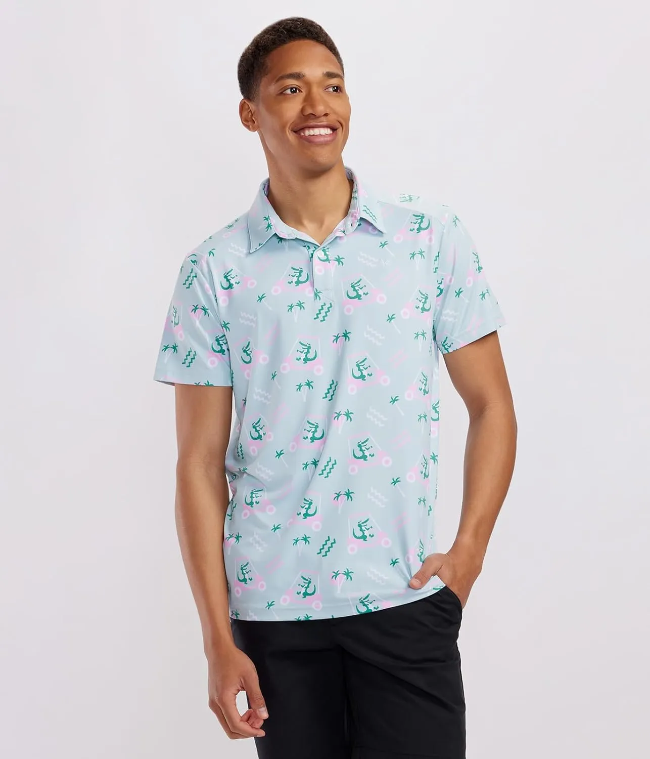 Tipsy Elves Golf Shirts for Men - Performance Athletic Fit Men's Golf Polo Shirts for Men w/Moisture Wicking Stretch Fabric