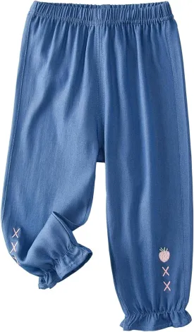 Toddler Girl Flare Pants with Ruffle Girls Lightweight Palazzo Baggy Wide Leg Pants for Girls Cropped Capris Pants Gift