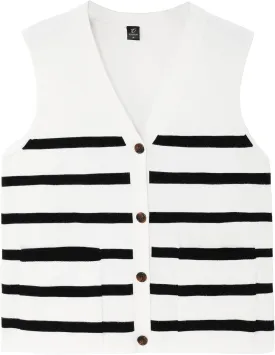 Totatuit Women's Sweater Vests Striped Lightweight Knit Tank Top Trendy Sweater Vest for Women with Pockets