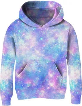 uideazone Girls Pullover Hoodies 3D Graphic Printed Hooded Sweatshirt with Pocket 4-14 Years