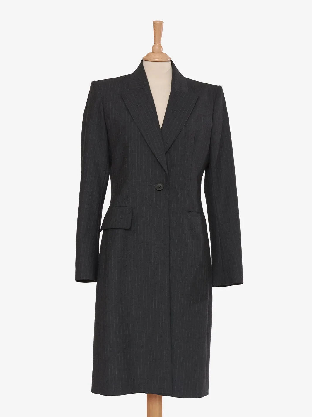 Vintage gray wool pinstripe suit