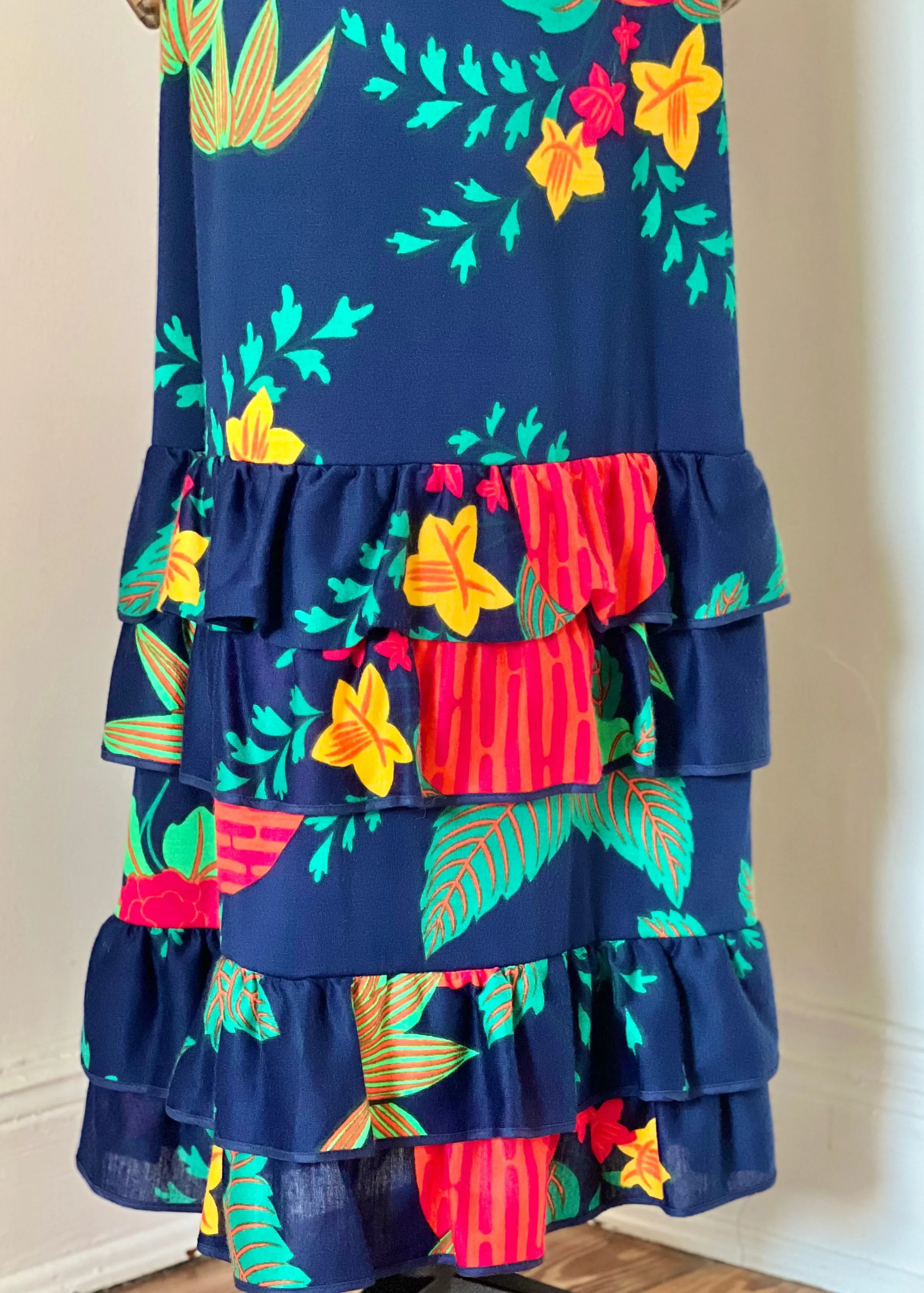 Vintage Tropical Floral High waisted Skirt