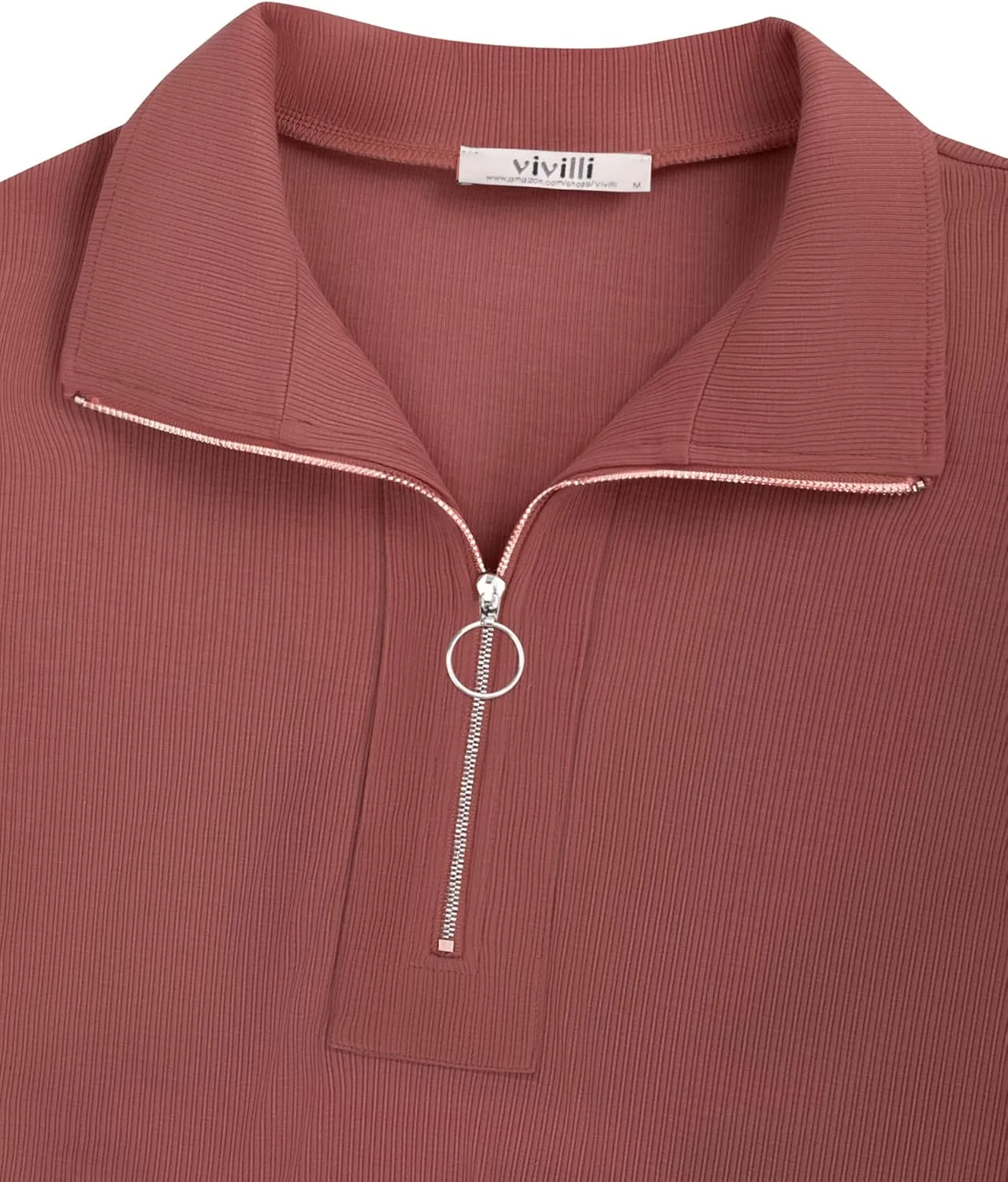 Vivilli Women's Short Sleeve Tops and Blouses Zipper Collar V Neck Business Casual Tops Loose Fit Tunic Shirt Polo Shirts
