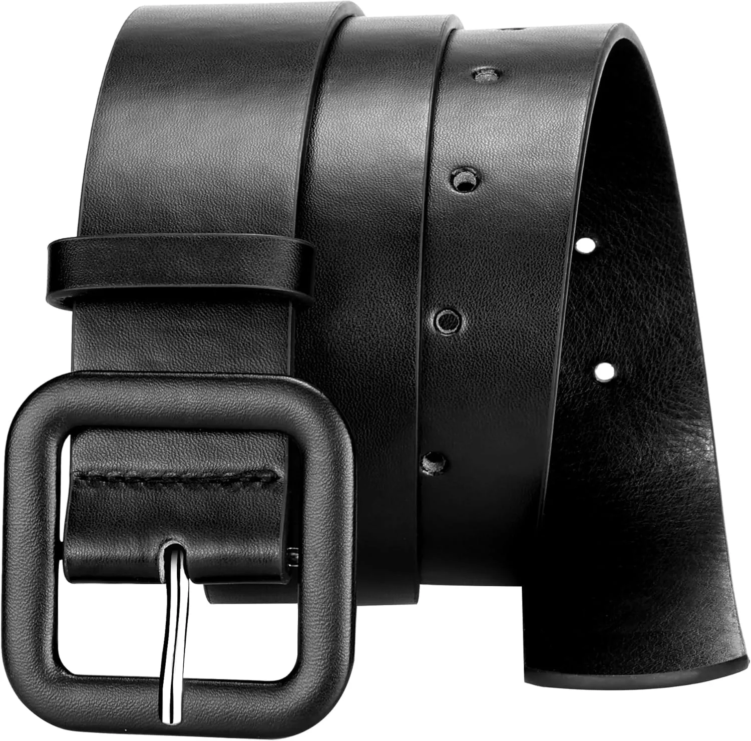 Womens Belts for Jeans Dresses Chic Faux Leather Belt with Square Buckle