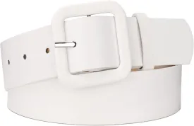 Womens Belts for Jeans Dresses Chic Faux Leather Belt with Square Buckle