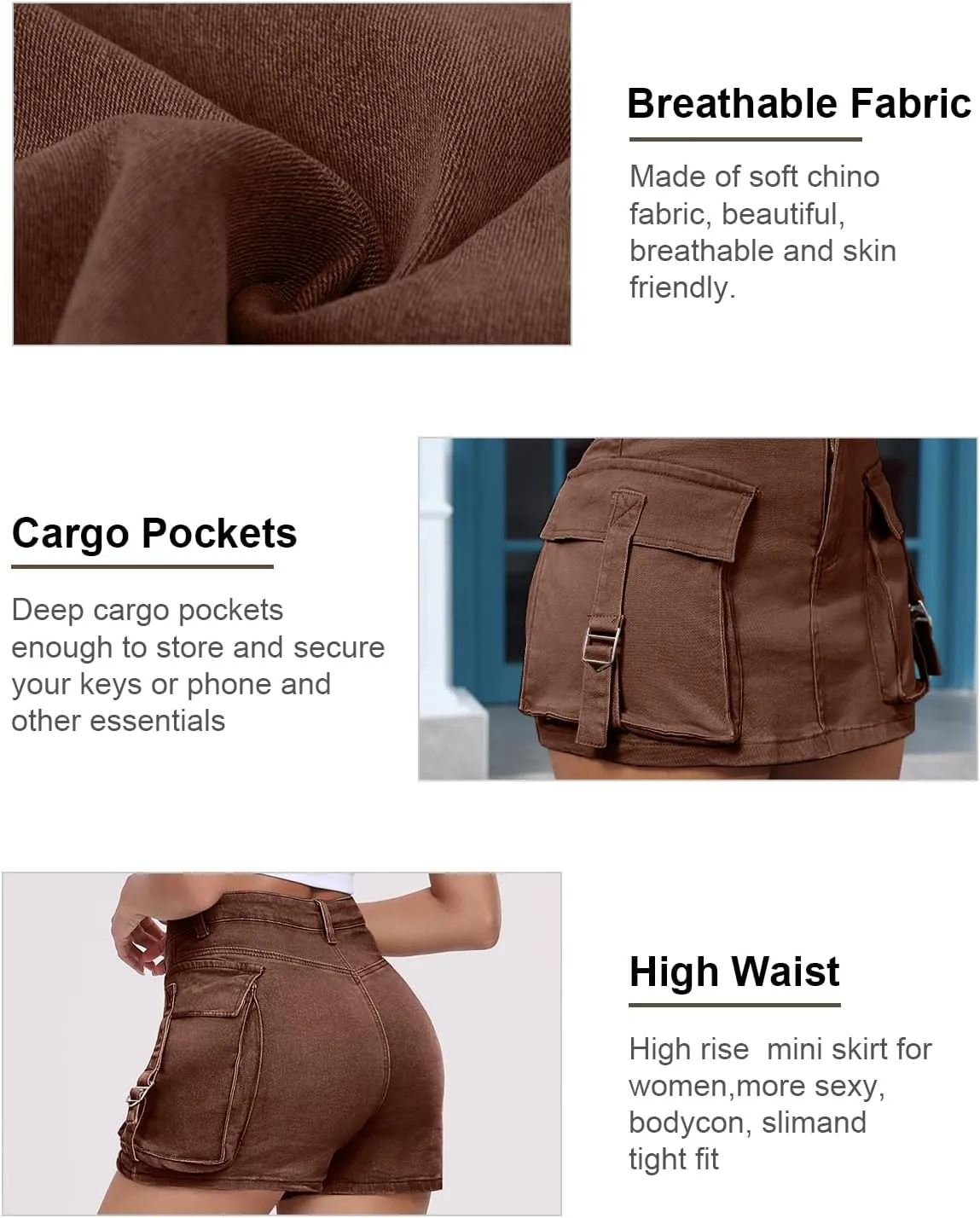 Women's Cargo Skort High Waisted Cargo Shorts Button Bodycon Mini Y2K Denim Cargo Skirt Shorts with Pocket