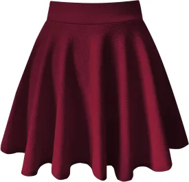 Women's Casual Basic Skirts Mini Flared Skater Stretchy A-Line Party Skirts with Shorts