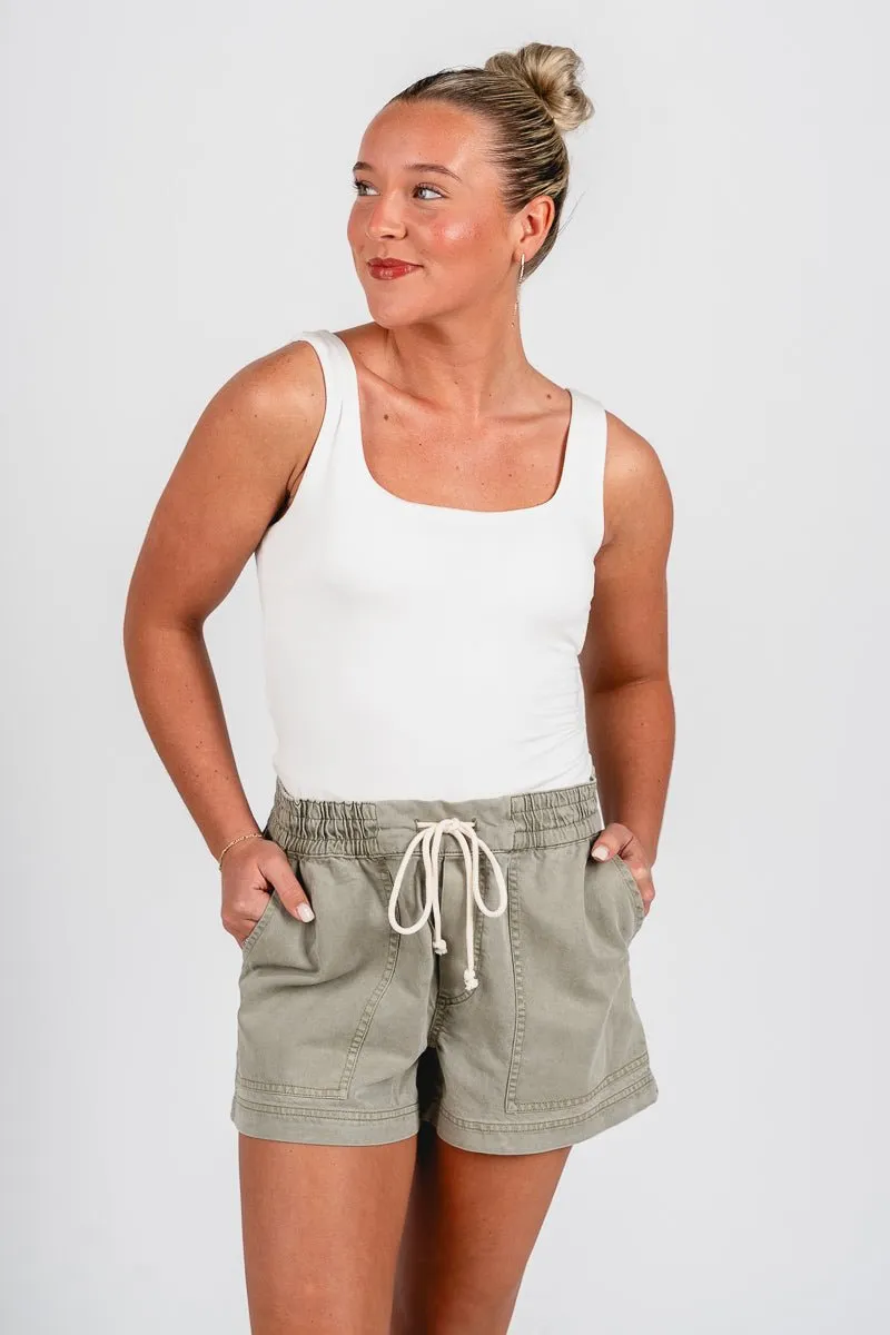 Z Supply Summerland denim shorts dusty palm