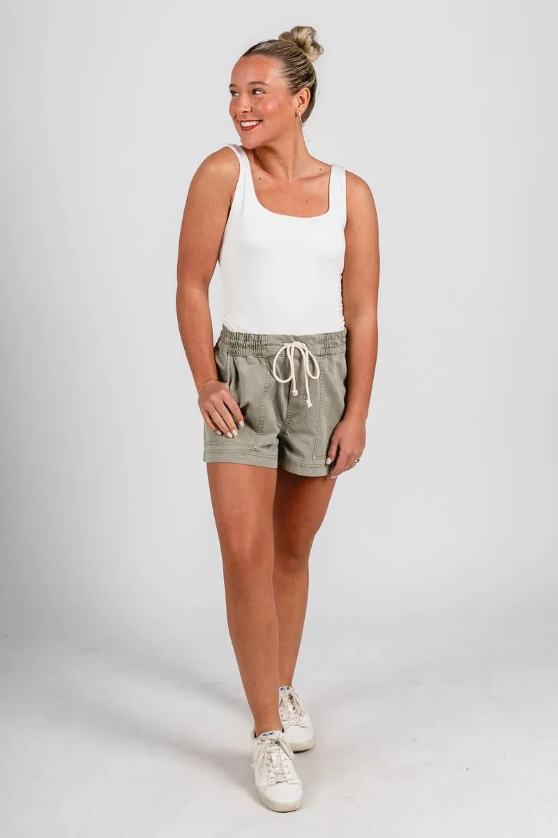 Z Supply Summerland denim shorts dusty palm
