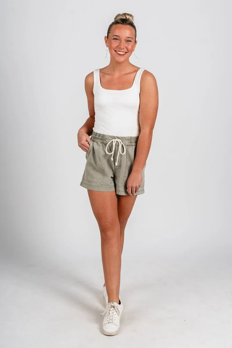 Z Supply Summerland denim shorts dusty palm