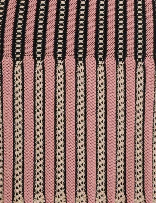 Zimmermann Wonderland Pointelle Skirt | Pink/Black/White, Jersey, High Waist